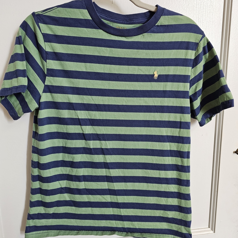 Polo by Ralph Lauren Navy and Green Striped Tee